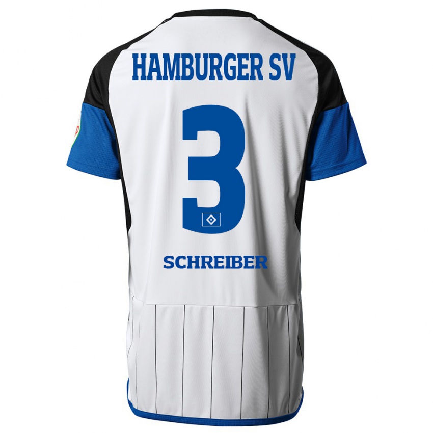 Homem Camisola David Schreiber #3 Branco Principal 2023/24 Camisa Brasil