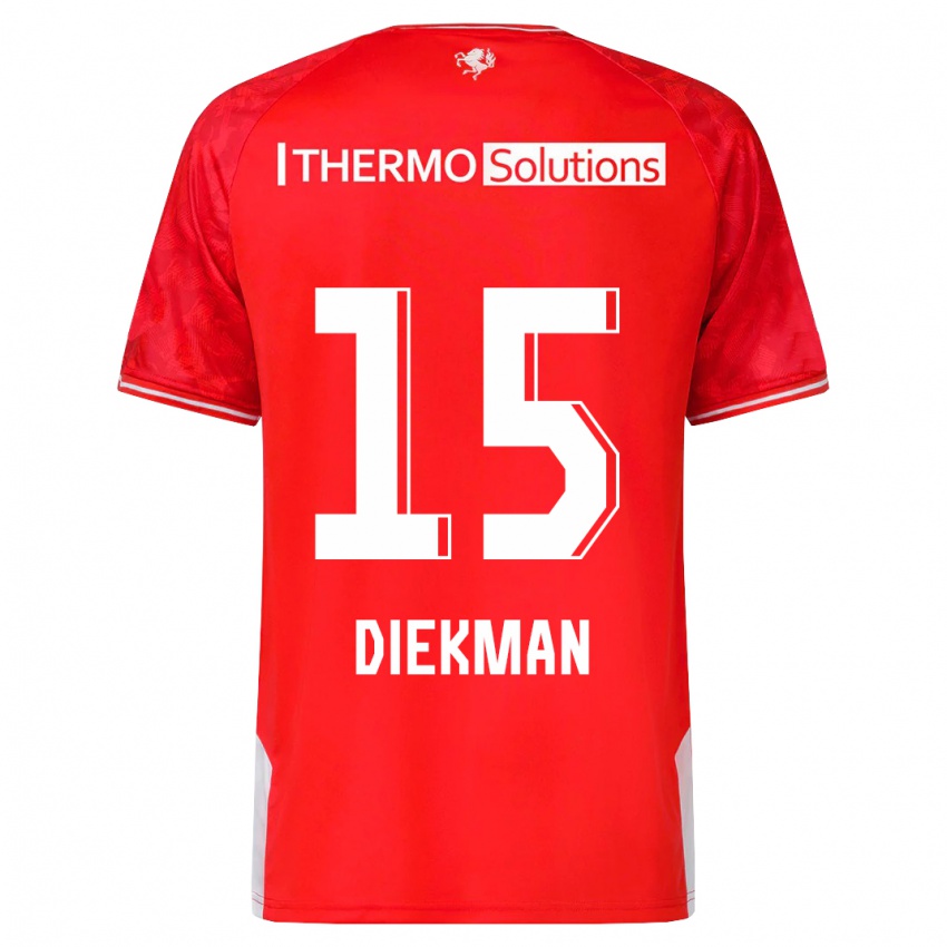 Homem Camisola Jill Diekman #15 Vermelho Principal 2023/24 Camisa Brasil