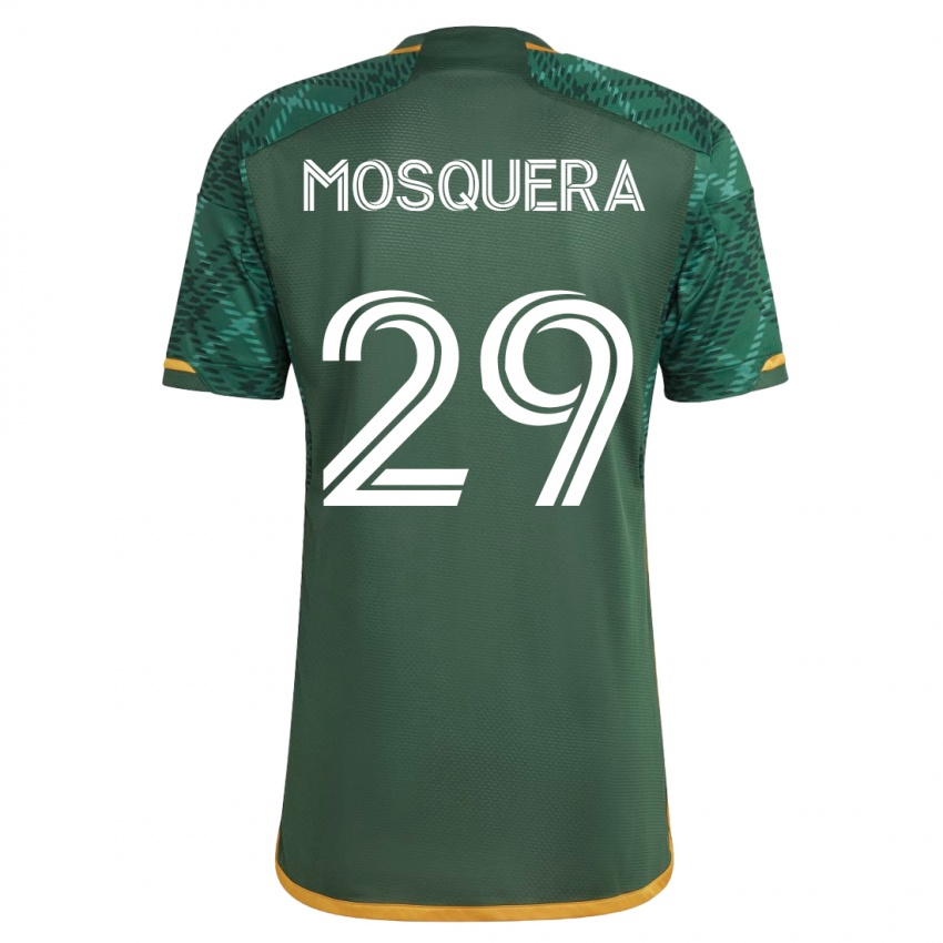 Homem Camisola Juan David Mosquera #29 Verde Principal 2023/24 Camisa Brasil