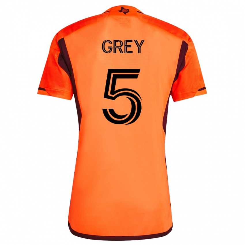 Homem Camisola Omar Grey #5 Laranja Principal 2023/24 Camisa Brasil