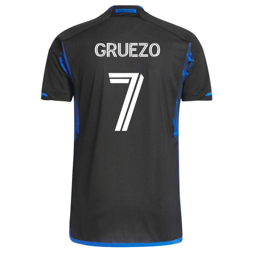 Homem Camisola Carlos Gruezo #7 Azul Preto Principal 2023/24 Camisa Brasil