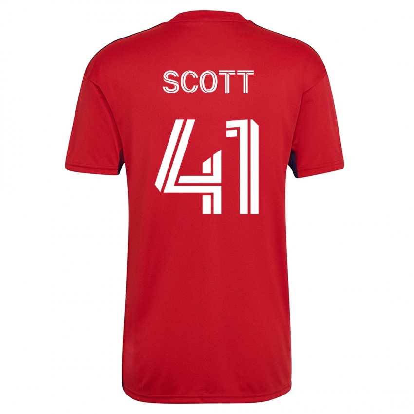 Homem Camisola Tarik Scott #41 Vermelho Principal 2023/24 Camisa Brasil