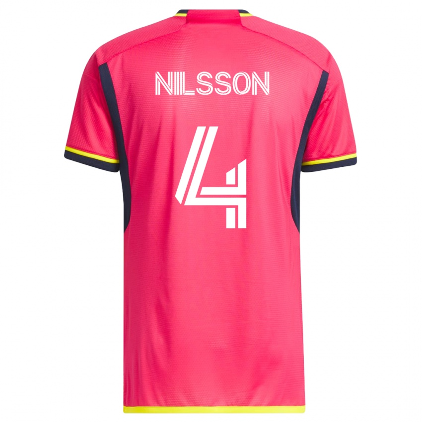 Homem Camisola Joakim Nilsson #4 Rosa Principal 2023/24 Camisa Brasil