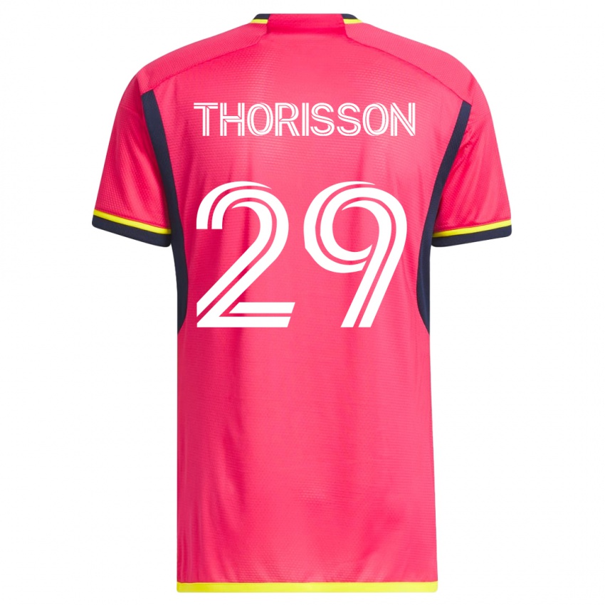 Homem Camisola Nökkvi Thórisson #29 Rosa Principal 2023/24 Camisa Brasil