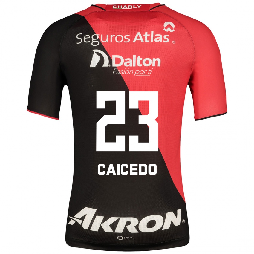Homem Camisola Jordy Caicedo #23 Preto Principal 2023/24 Camisa Brasil