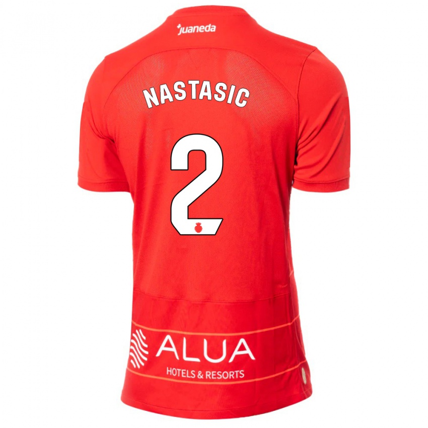 Homem Camisola Matija Nastasic #2 Vermelho Principal 2023/24 Camisa Brasil