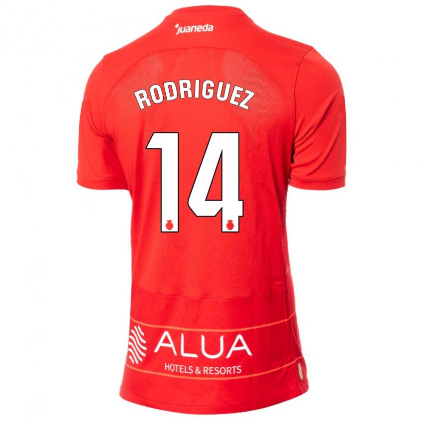 Homem Camisola Diego Rodríguez #14 Vermelho Principal 2023/24 Camisa Brasil