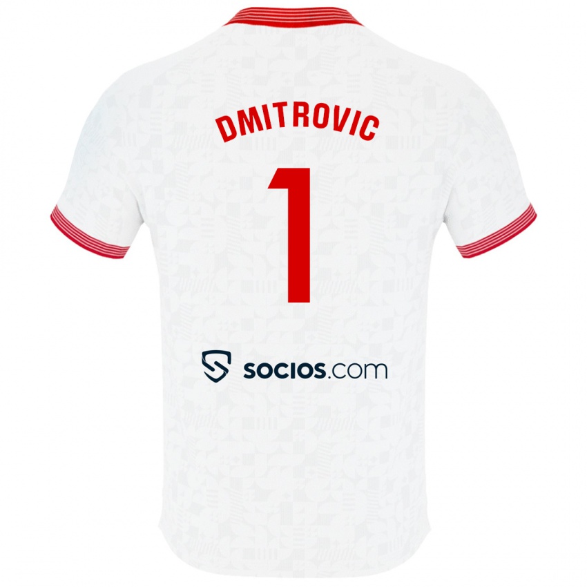 Homem Camisola Marko Dmitrovic #1 Branco Principal 2023/24 Camisa Brasil