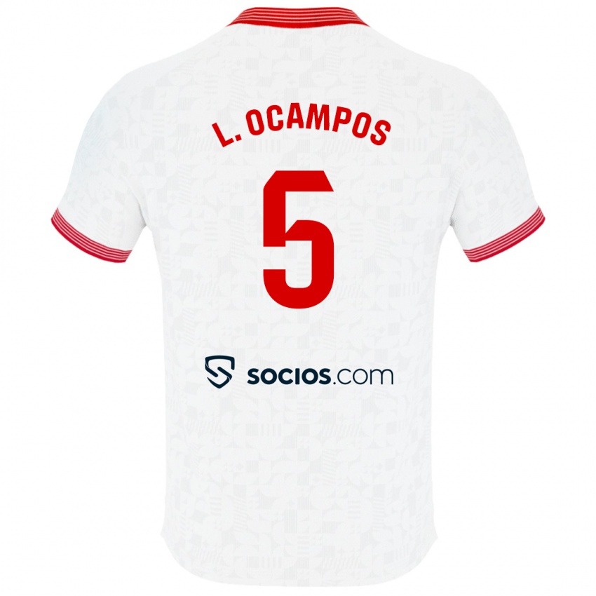 Homem Camisola Lucas Ocampos #5 Branco Principal 2023/24 Camisa Brasil