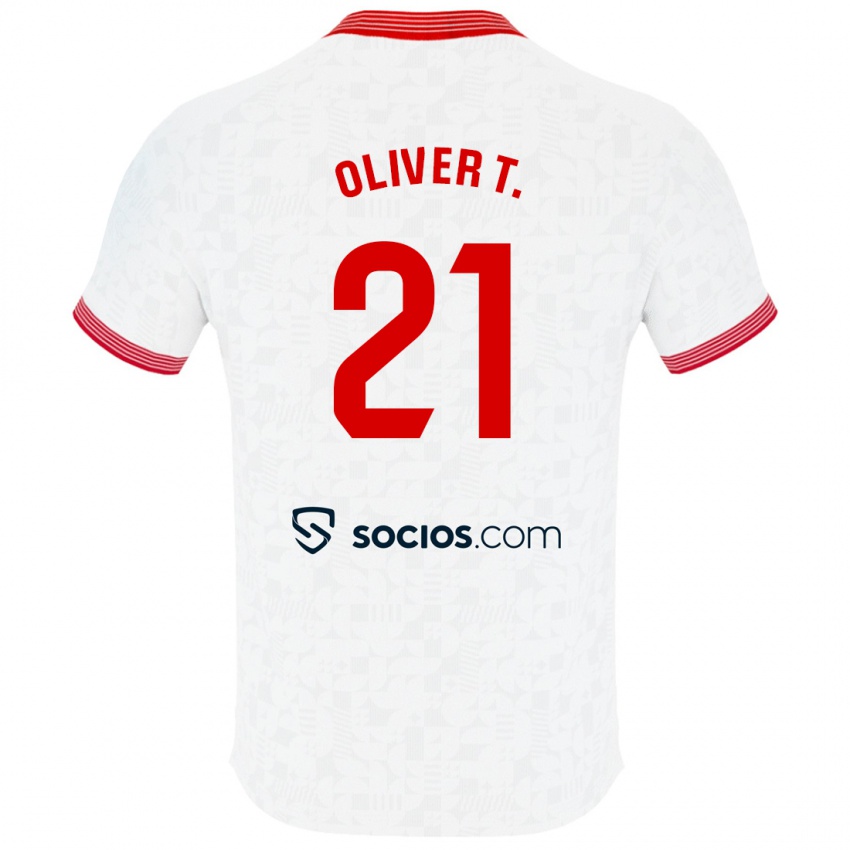 Homem Camisola Oliver Torres #21 Branco Principal 2023/24 Camisa Brasil