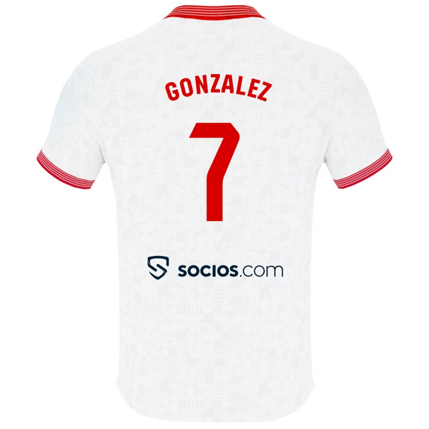 Homem Camisola Juan González #7 Branco Principal 2023/24 Camisa Brasil