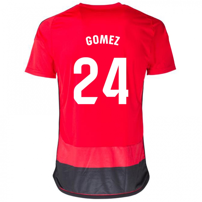 Homem Camisola Jonathan Gómez #24 Vermelho Preto Principal 2023/24 Camisa Brasil