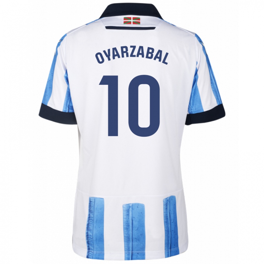 Homem Camisola Mikel Oyarzabal #10 Branco Azulado Principal 2023/24 Camisa Brasil