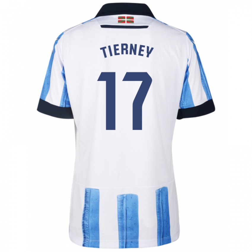Homem Camisola Kieran Tierney #17 Branco Azulado Principal 2023/24 Camisa Brasil