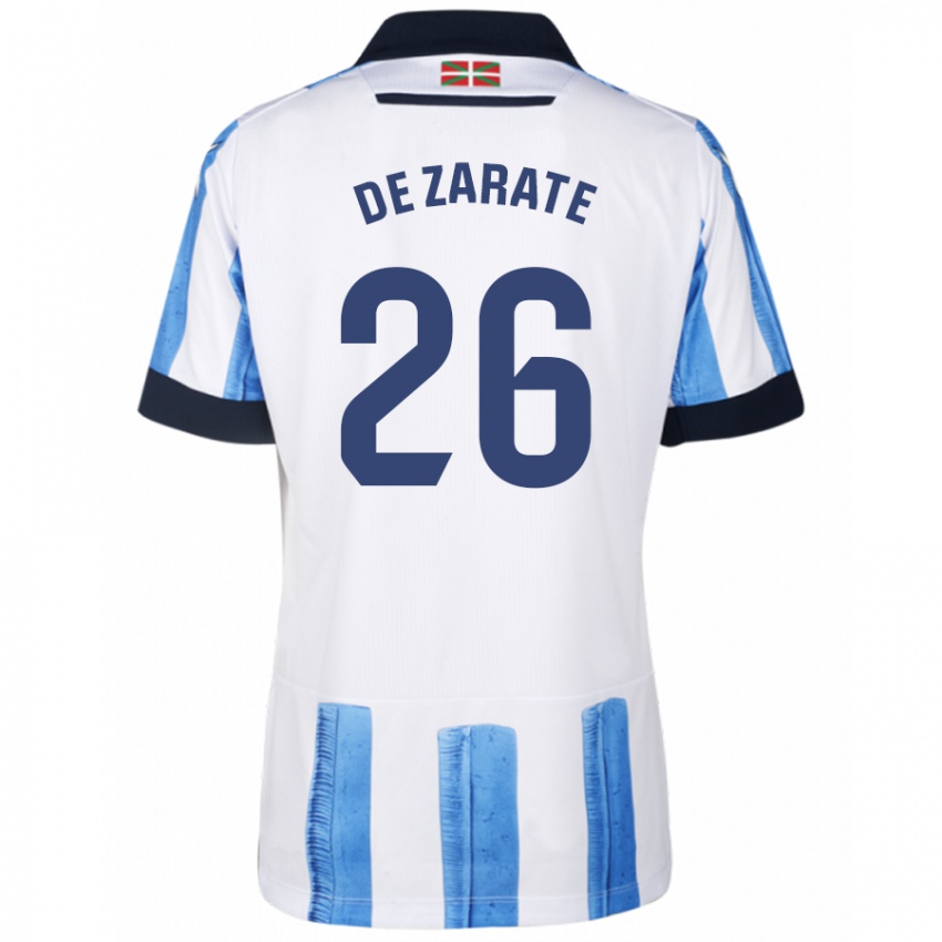 Homem Camisola Urko Gonzalez De Zarate #26 Branco Azulado Principal 2023/24 Camisa Brasil