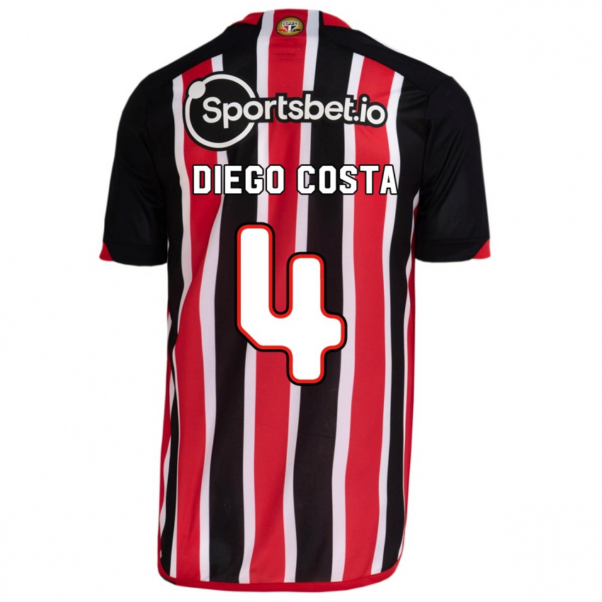 Homem Camisola Diego Costa #4 Azul Vermelho Alternativa 2023/24 Camisa Brasil