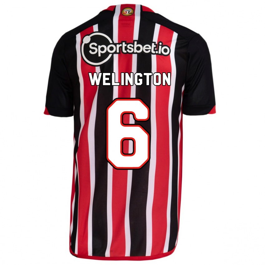 Homem Camisola Welington #6 Azul Vermelho Alternativa 2023/24 Camisa Brasil