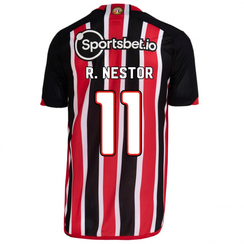 Homem Camisola Rodrigo Nestor #11 Azul Vermelho Alternativa 2023/24 Camisa Brasil