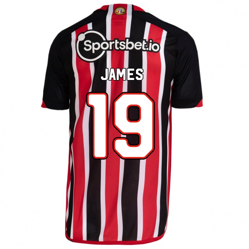 Homem Camisola James Rodriguez #19 Azul Vermelho Alternativa 2023/24 Camisa Brasil