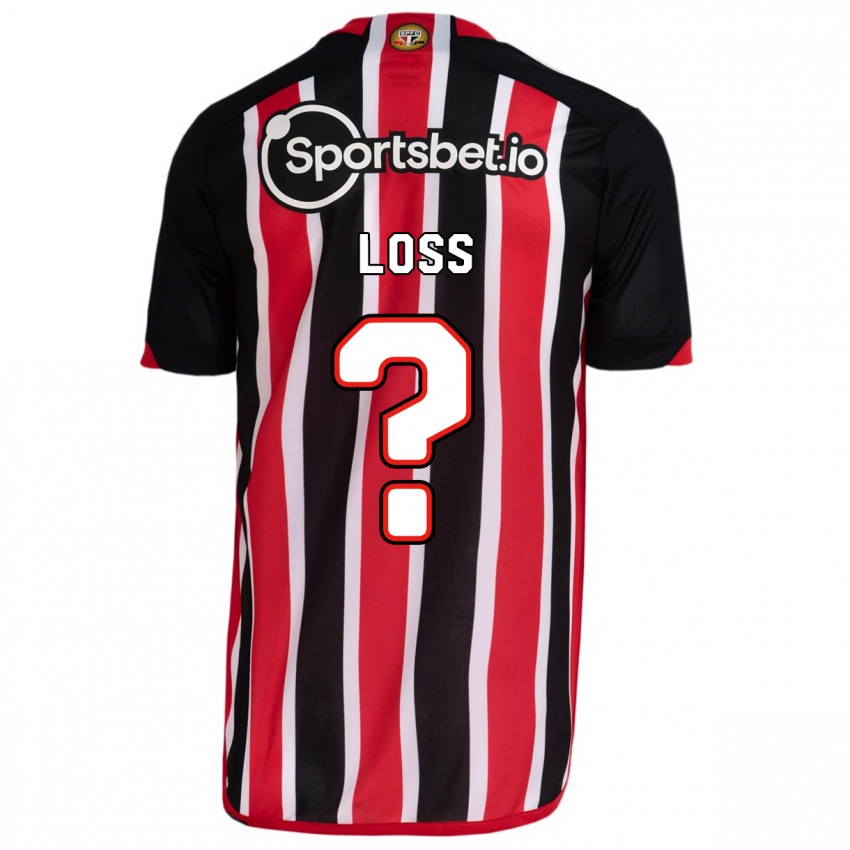 Homem Camisola Lucas Loss #0 Azul Vermelho Alternativa 2023/24 Camisa Brasil
