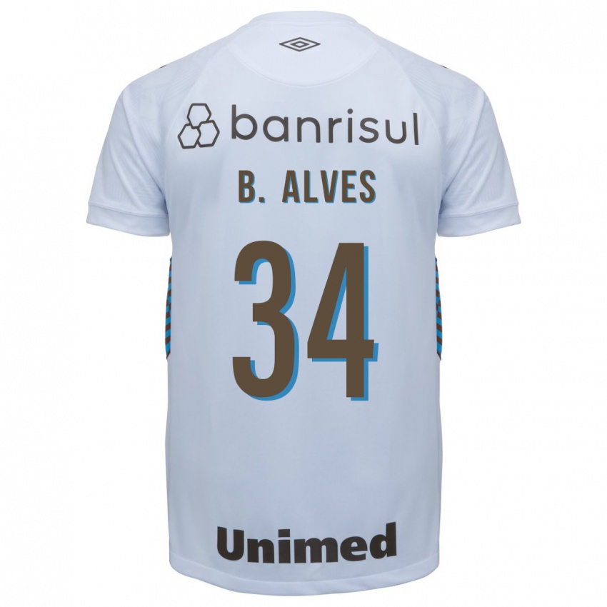 Homem Camisola Bruno Alves #34 Branco Alternativa 2023/24 Camisa Brasil