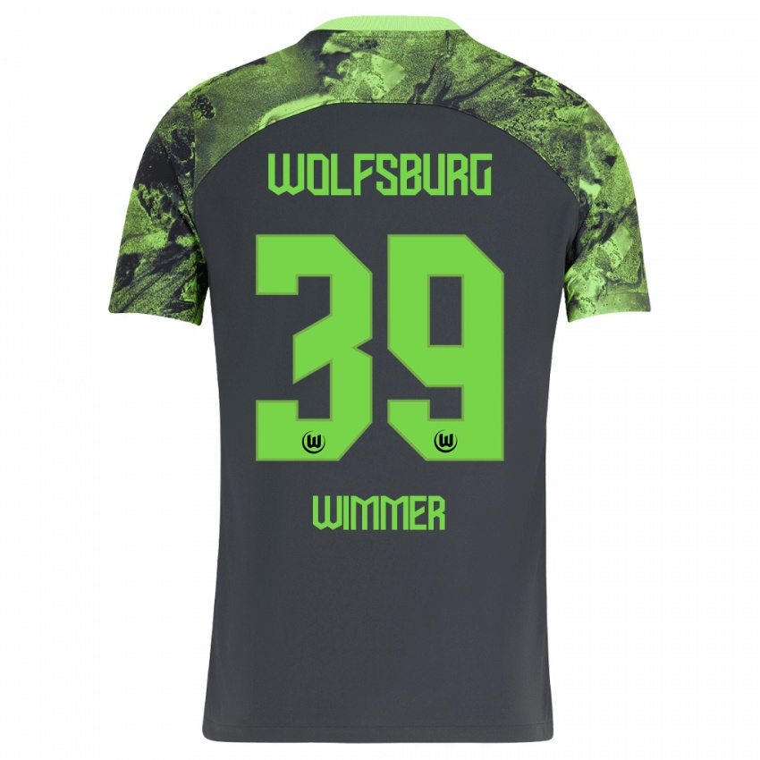 Homem Camisola Patrick Wimmer #39 Cinza Escuro Alternativa 2023/24 Camisa Brasil