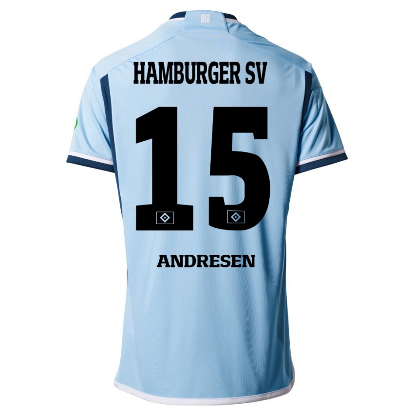 Homem Camisola Bent Andresen #15 Azul Alternativa 2023/24 Camisa Brasil