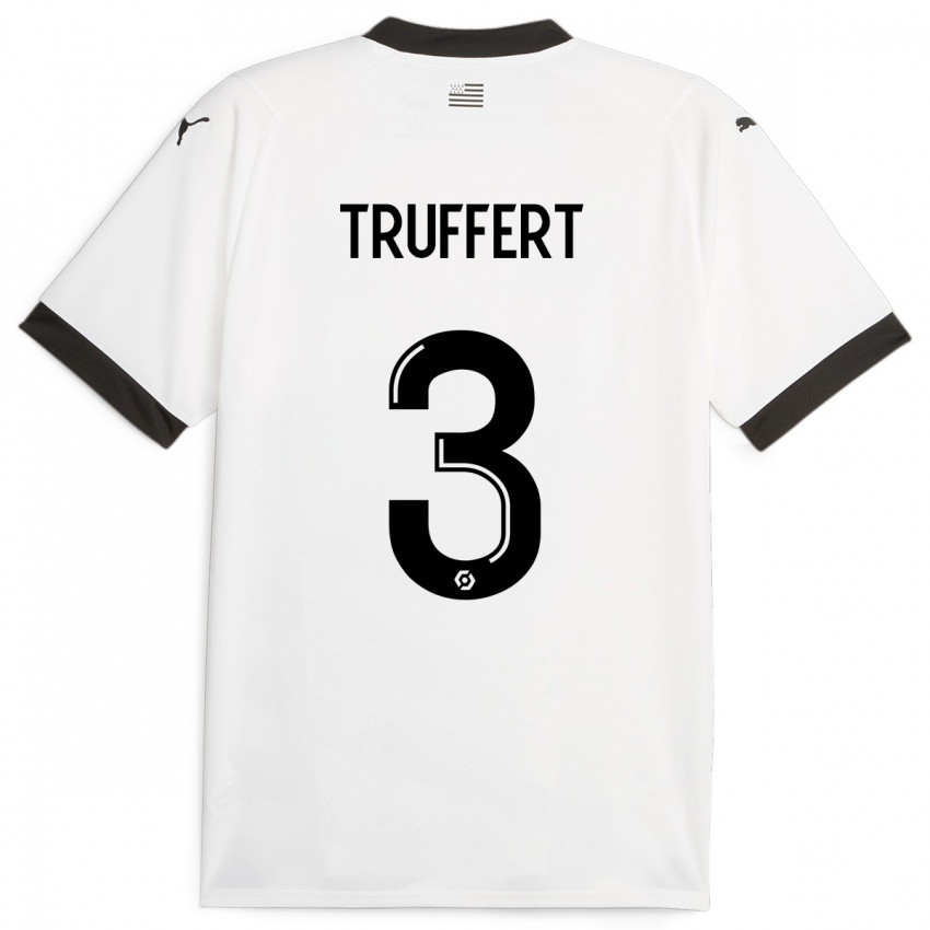 Homem Camisola Adrien Truffert #3 Branco Alternativa 2023/24 Camisa Brasil