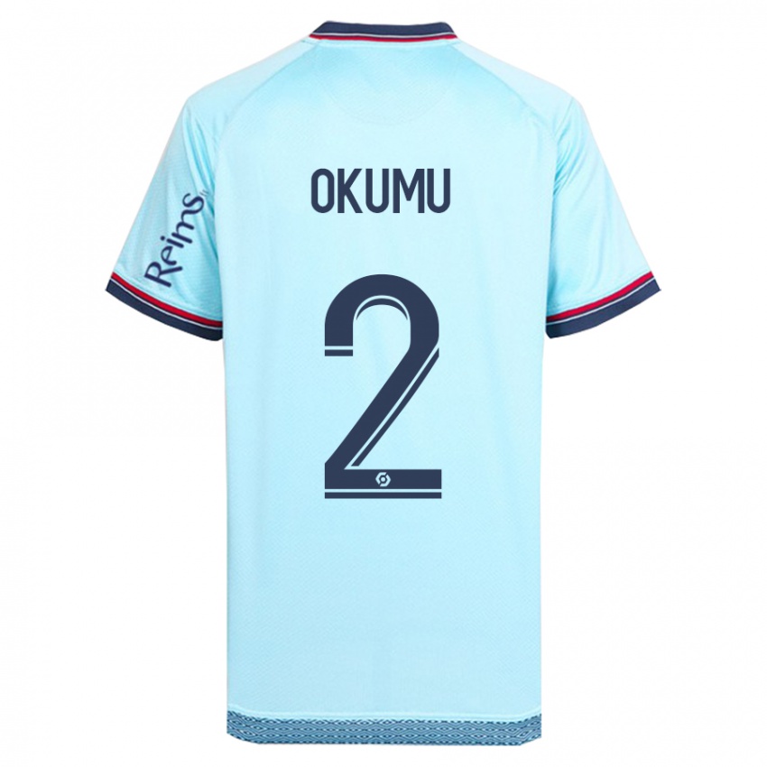 Homem Camisola Joseph Okumu #2 Céu Azul Alternativa 2023/24 Camisa Brasil