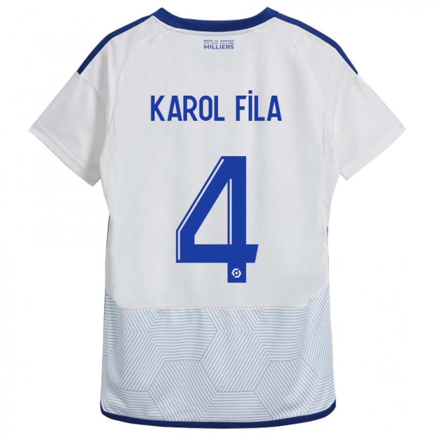 Homem Camisola Karol Fila #4 Branco Alternativa 2023/24 Camisa Brasil