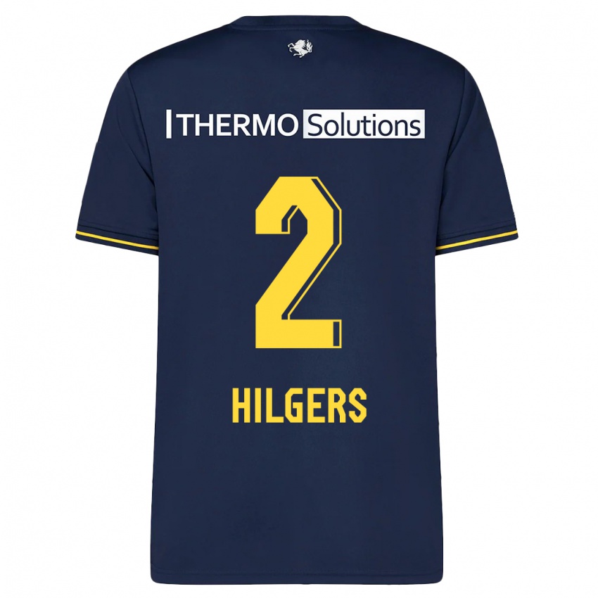 Homem Camisola Mees Hilgers #2 Marinha Alternativa 2023/24 Camisa Brasil