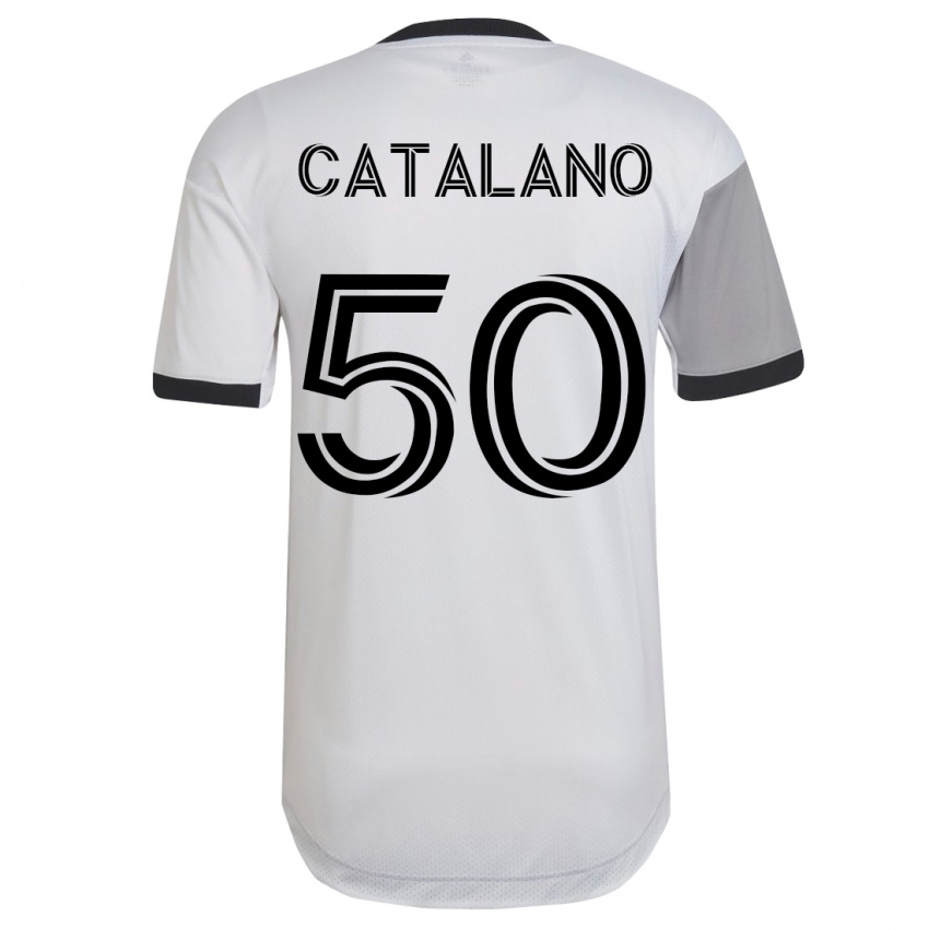 Homem Camisola Gianluca Catalano #50 Branco Alternativa 2023/24 Camisa Brasil
