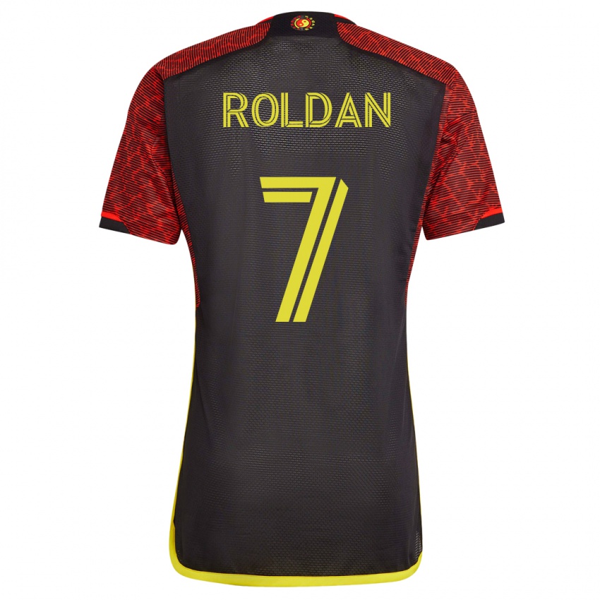 Homem Camisola Cristian Roldán #7 Laranja Alternativa 2023/24 Camisa Brasil