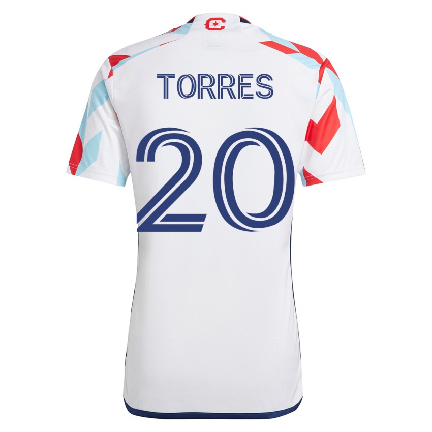 Homem Camisola Jairo Torres #20 Branco Azul Alternativa 2023/24 Camisa Brasil