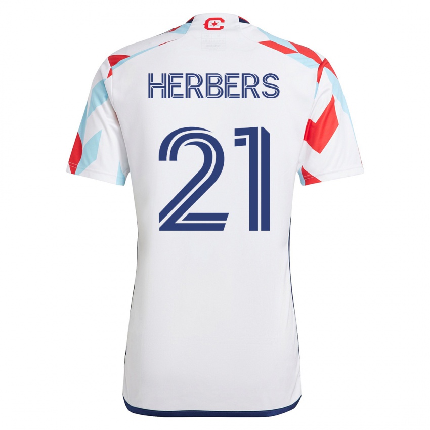 Homem Camisola Fabian Herbers #21 Branco Azul Alternativa 2023/24 Camisa Brasil