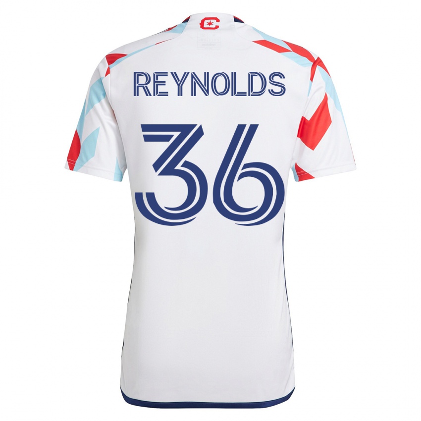 Homem Camisola Justin Reynolds #36 Branco Azul Alternativa 2023/24 Camisa Brasil