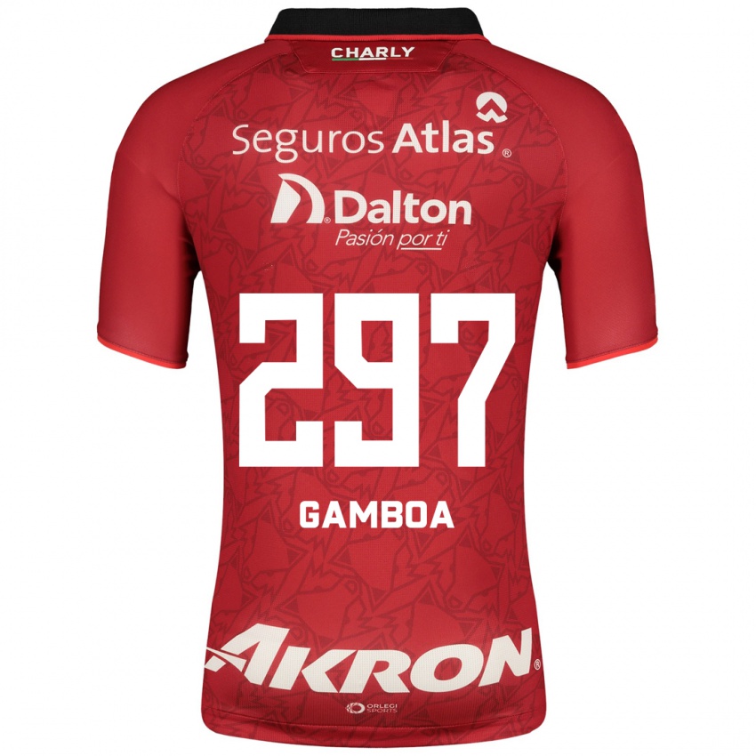 Homem Camisola Luis Gamboa #297 Vermelho Alternativa 2023/24 Camisa Brasil