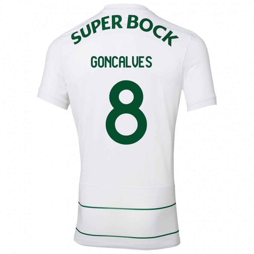 Homem Camisola Pedro Goncalves #8 Branco Alternativa 2023/24 Camisa Brasil