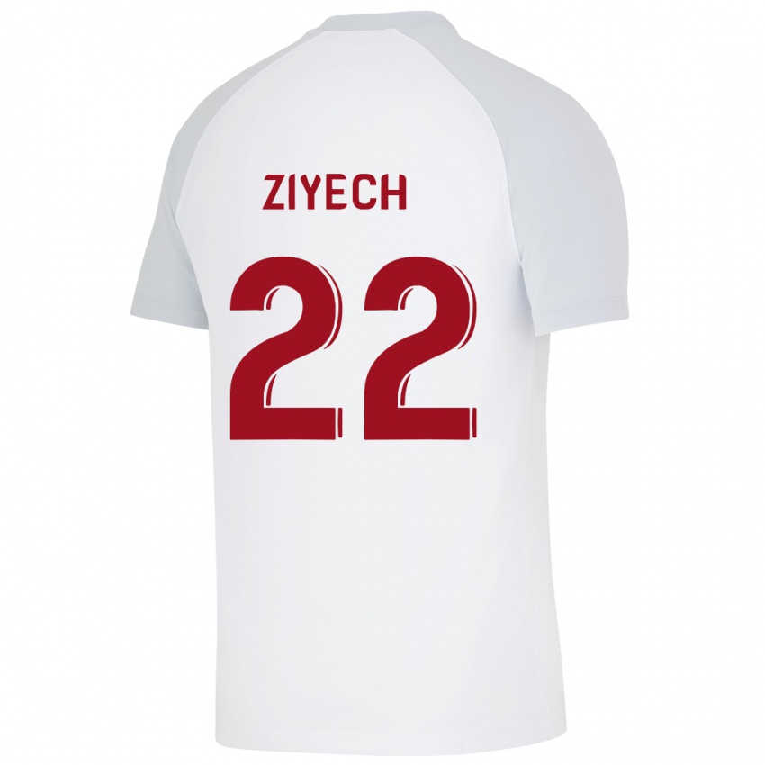 Homem Camisola Hakim Ziyech #22 Branco Alternativa 2023/24 Camisa Brasil