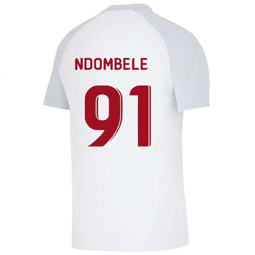 Homem Camisola Tanguy Ndombele #91 Branco Alternativa 2023/24 Camisa Brasil