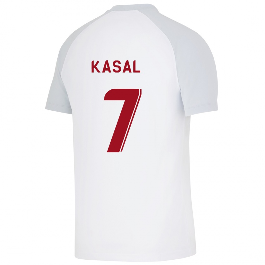 Homem Camisola Yasin Kasal #7 Branco Alternativa 2023/24 Camisa Brasil