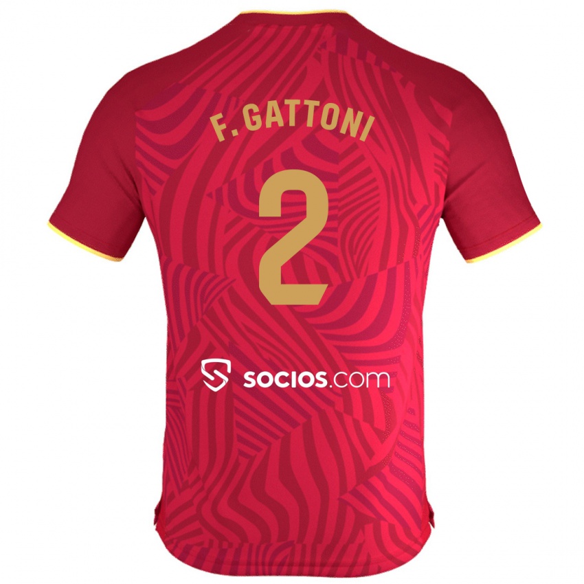 Homem Camisola Federico Gattoni #2 Vermelho Alternativa 2023/24 Camisa Brasil