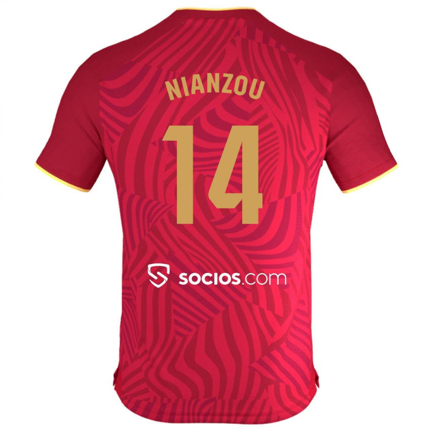 Homem Camisola Tanguy Nianzou #14 Vermelho Alternativa 2023/24 Camisa Brasil
