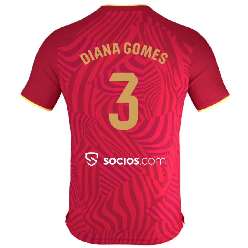 Homem Camisola Diana Catarina Ribeiro Gomes #3 Vermelho Alternativa 2023/24 Camisa Brasil