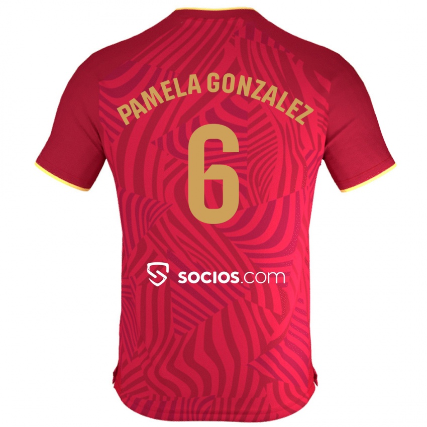 Homem Camisola Cinthia Pamela González Medina #6 Vermelho Alternativa 2023/24 Camisa Brasil