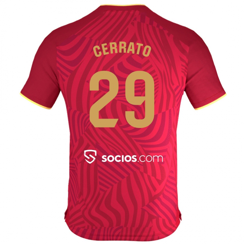Homem Camisola Alba Cerrato Izquierdo #29 Vermelho Alternativa 2023/24 Camisa Brasil