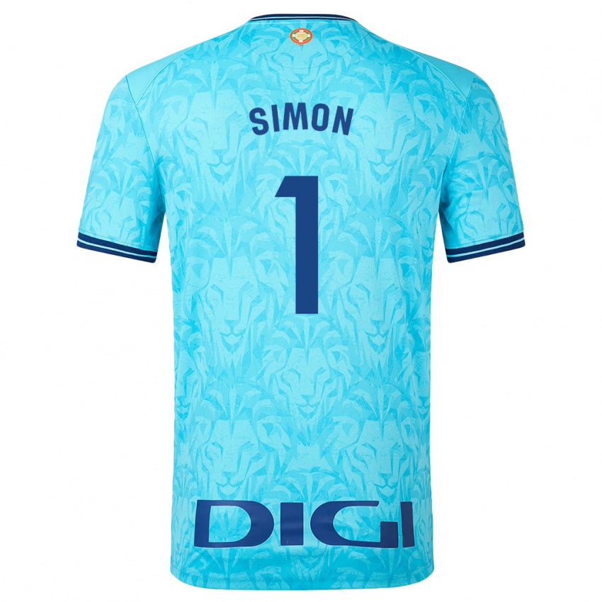 Homem Camisola Unai Simon #1 Céu Azul Alternativa 2023/24 Camisa Brasil