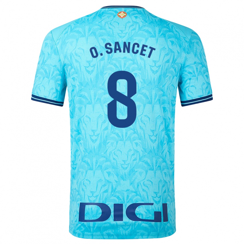 Homem Camisola Oihan Sancet #8 Céu Azul Alternativa 2023/24 Camisa Brasil