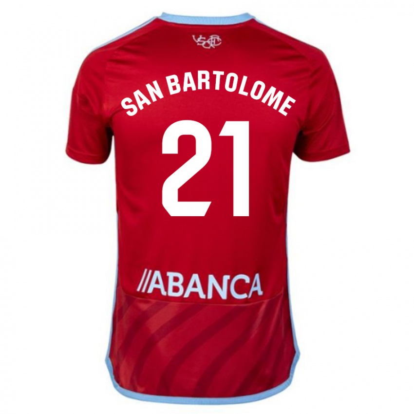 Homem Camisola Victor San Bartolome #21 Vermelho Alternativa 2023/24 Camisa Brasil