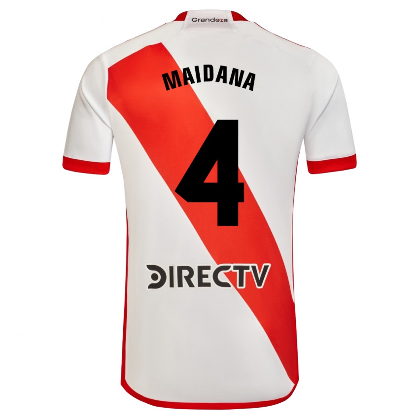 Mulher Camisola Jonatan Maidana #4 Branco Vermelho Principal 2023/24 Camisa Brasil